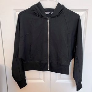 Never worn cropped black hoodie zip up.
